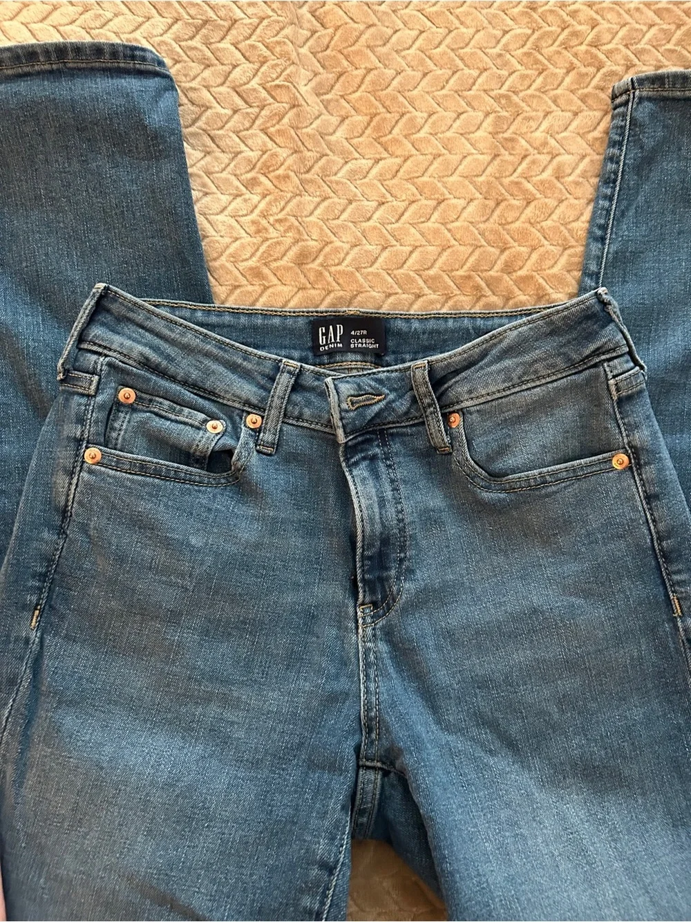 GAP Women's Straight Leg Jeans in Blue Denim